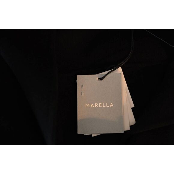 Marella Double Breasted Fringe Wool Blend Coat Black Size 12 - Picture 13 of 15